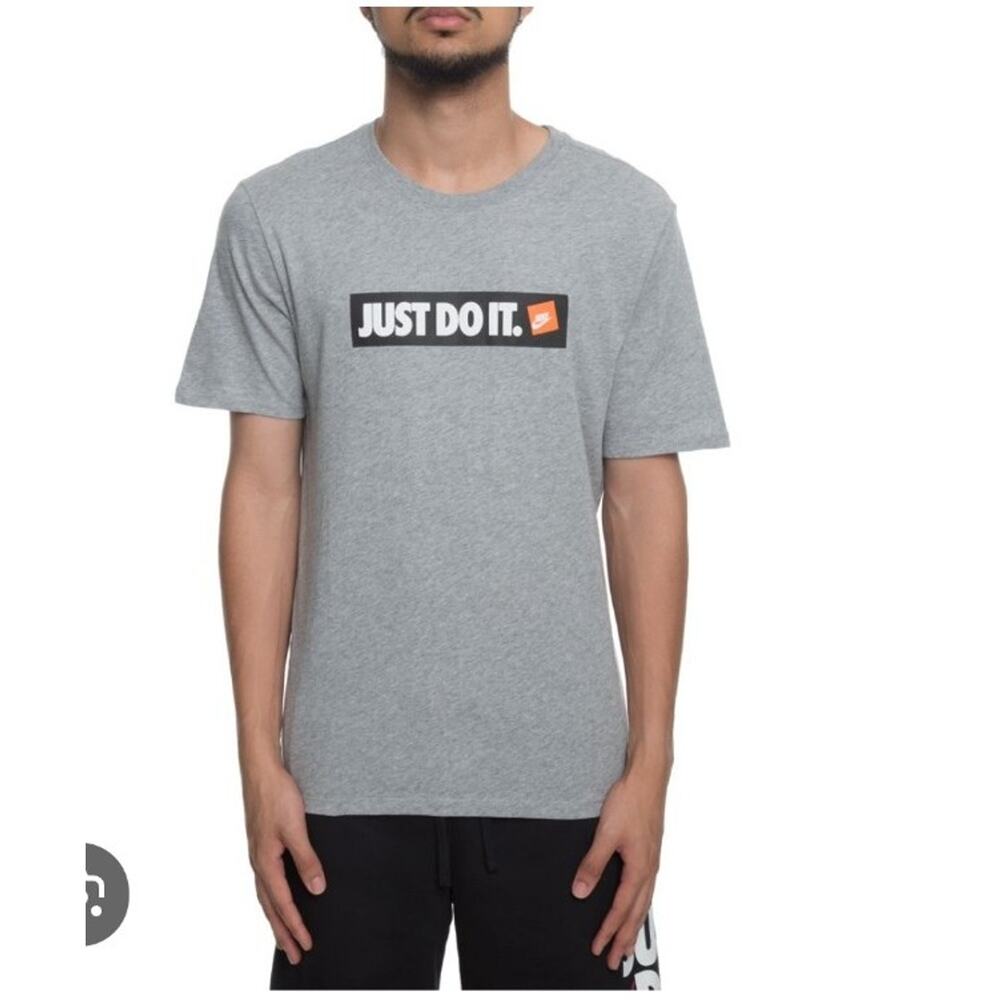 Nike Just Do It Dark Grey Logo Cotton T-Shirt Top MEN'S SIZE SMALL